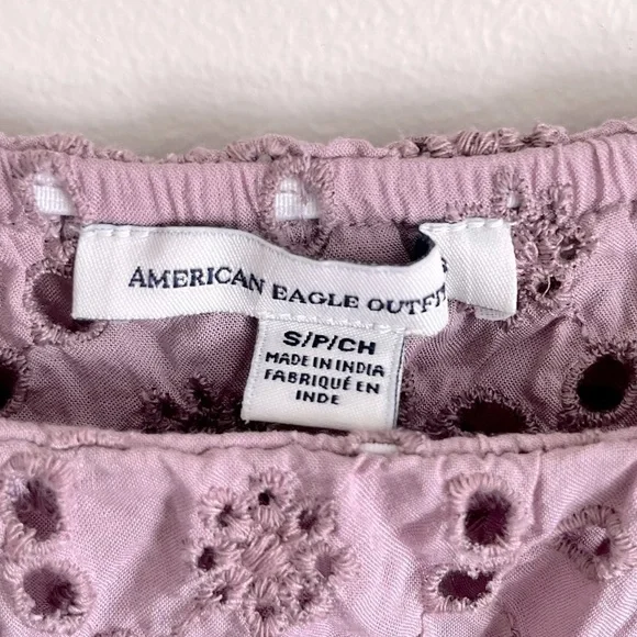 American Eagle Outfitters Eyelet Ruffle Tie Tank Top - Picture 12 of 12